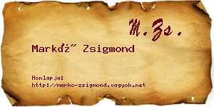 Markó Zsigmond névjegykártya