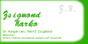 zsigmond marko business card