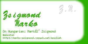 zsigmond marko business card